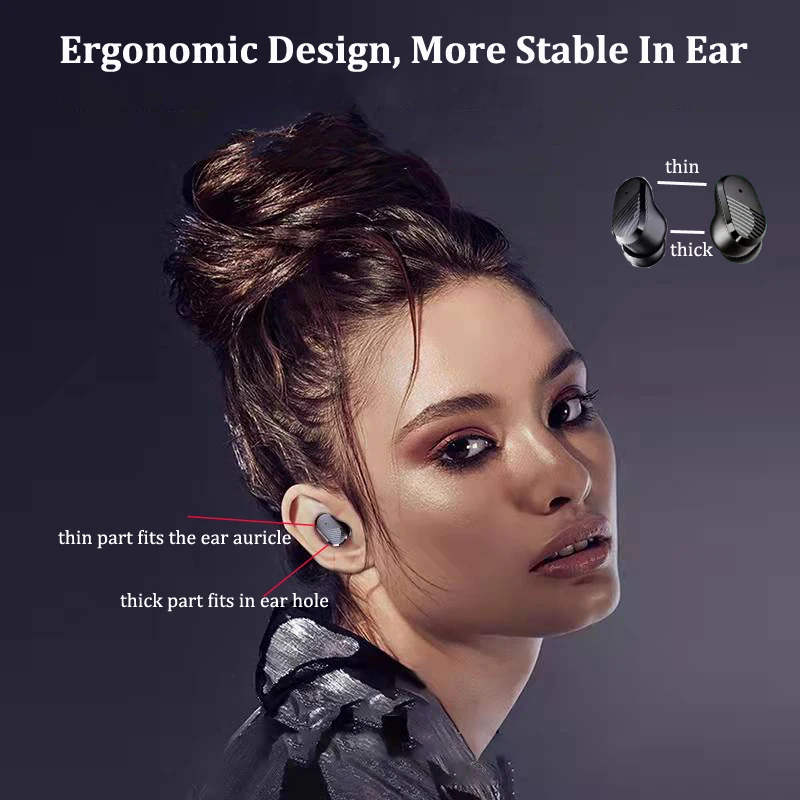 Wireless Bluetooth Earbuds Invisible Headphones for Xiaomi iPhone Samsung Sony Android Phones Hands Free MIC Mini Earphones