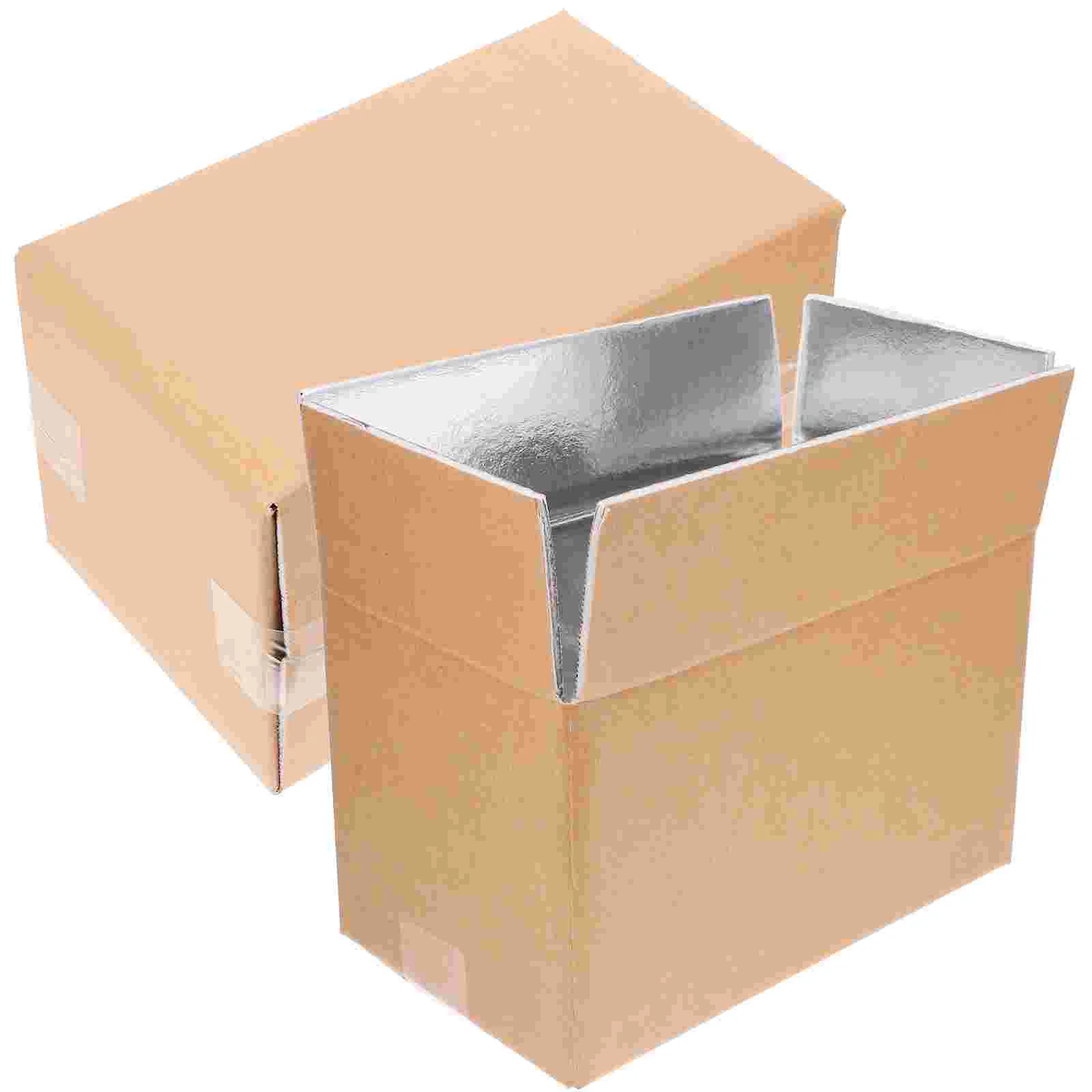 2pcs Insulated Shipping Boxes with Aluminum Foil Liner Cold Shipping Boxes Mailing Boxes Carton Box Food Box Travel Packing Cool