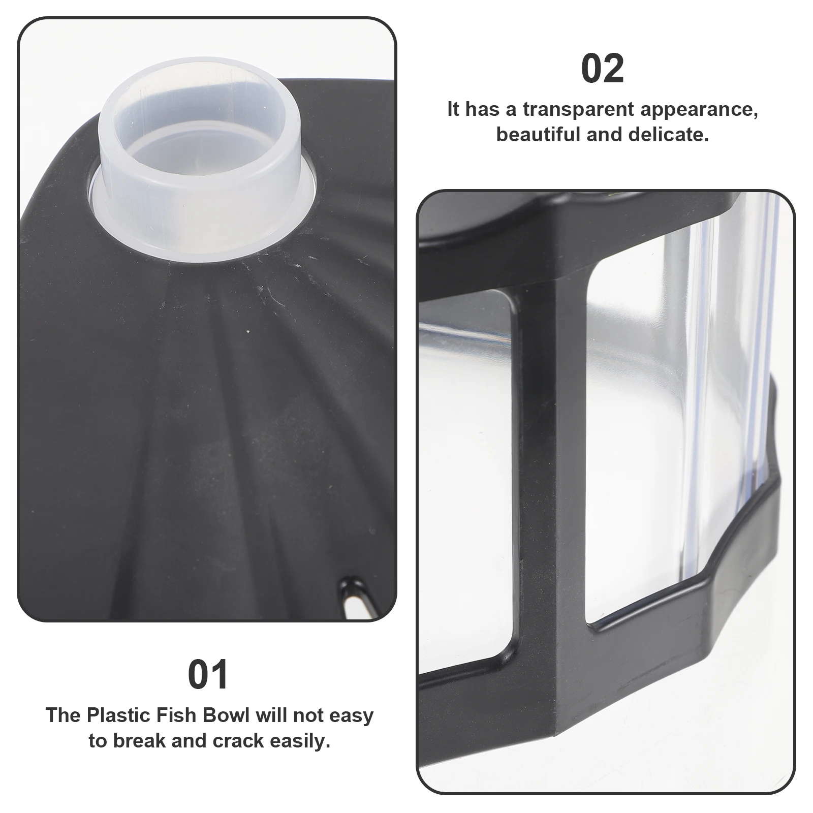 

Betta Fish Tank Mini Aquarium High Transparency Plastic Fish Bowl for Desktop Wedding