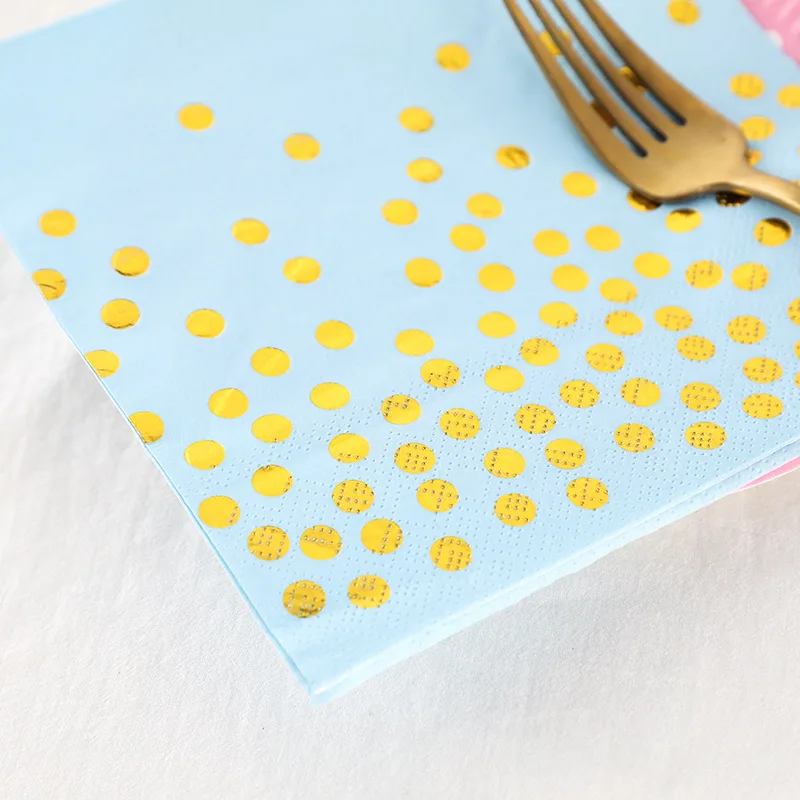 Guardanapos de papel descartáveis do ponto do ouro para a festa de aniversário do chá de fraldas do casamento da graduação decoração