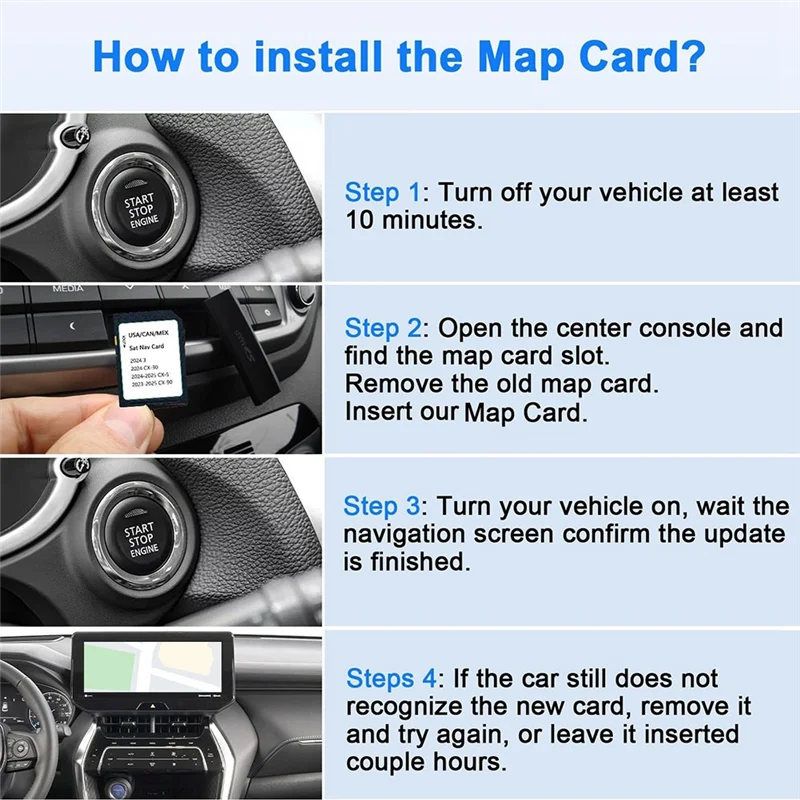 ABJF-Upgraded KMV66 EZ1B خريطة بطاقة SD للملاحة لـ CX-5(2024-2025)، CX-30/Model 3(2024)، CX-90(2023-2025) للولايات المتحدة الأمريكية/CAN/MEX #5