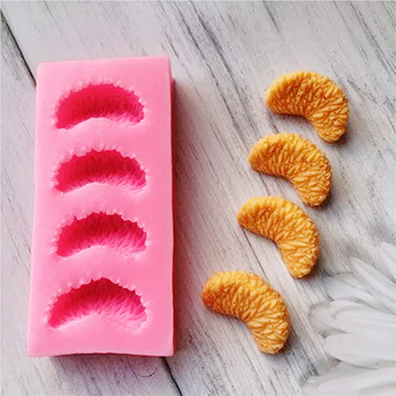 4PCS Orange Shape Silicone Mold DIY Citrus Fruit Tangerine Chocolate Baking Tool Mousse Cake Decor Handmade Soap Clay Resin Mold