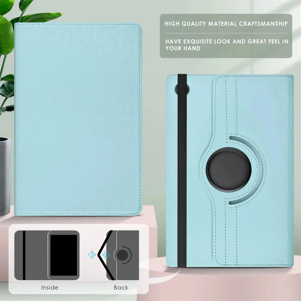 PU lederen tablethoes voor Xiaomi Pad 6S Pro 12,4 inch met 360 °   Rotatiestandaard Hoge kwaliteit beschermende hoes