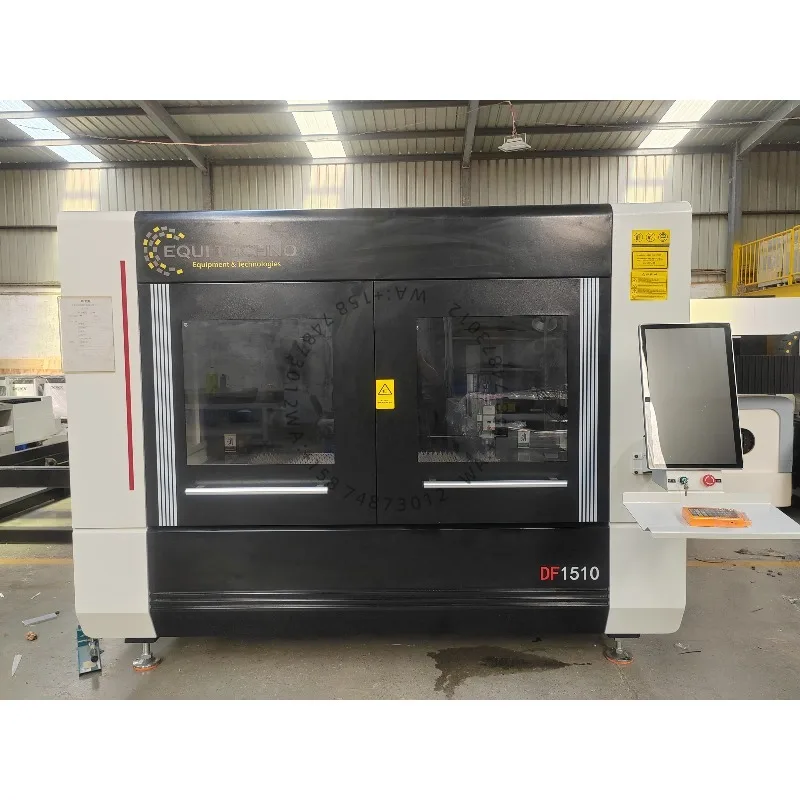 High Speed 1500*1000MM Fiber Las er Cutter Cut ting Machines Metal Sheet Steel Aluminum