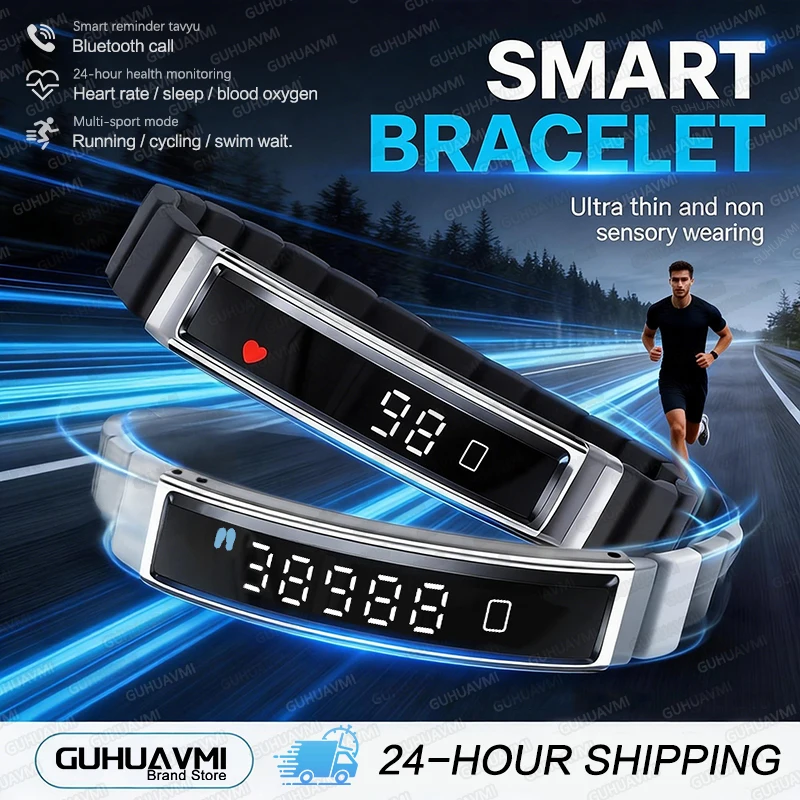 

Фитнес-мужской тонкий умный браслет Ms. Heart Rate Sleep Step Counter Часы калорий Водонепроницаемые спортивные часы для пар