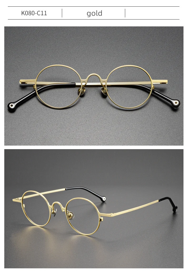 2022 Ultraleicht Retro Kleine Runde Rahmen Reinem Titan Gläser Marke Design Photochrome Anti-Blau Licht Lesebrille Für Männer – Detail 14