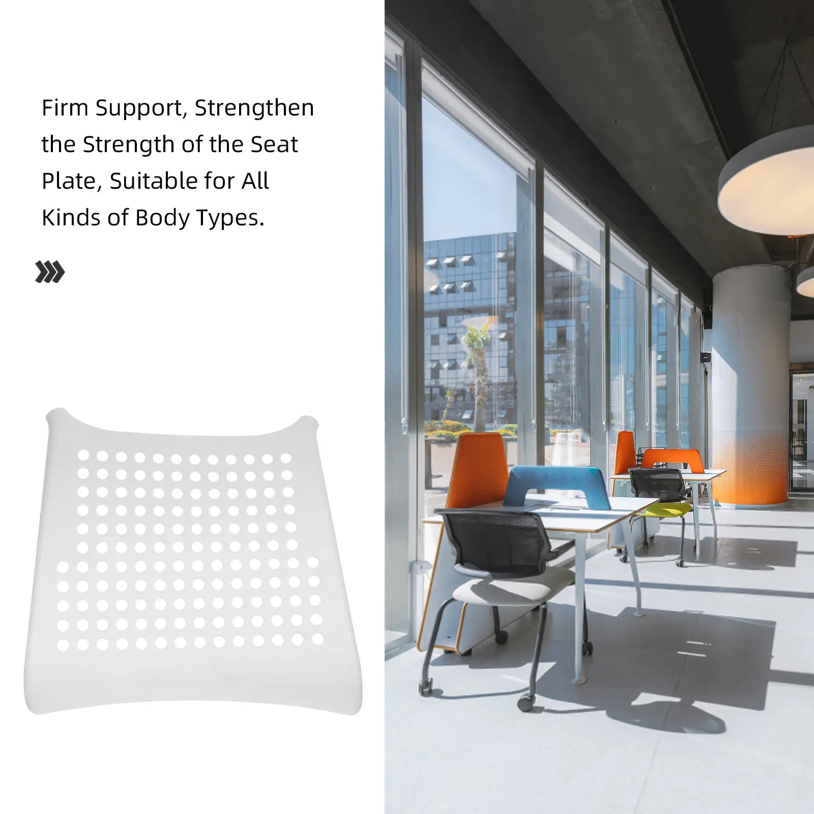Pegboard Chair Seat Board Plastic Waterproof Dining Kitchen Office Replacement Seat Pad 15.5x14x3 Breathable Sturdy Support Easy