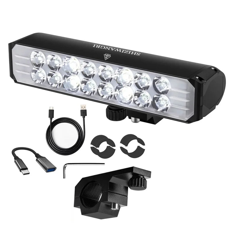 

B93B-Bike Headlight Bicycle Led Light 16 LED Bicycle Front Lamp 10000Mah Front Bike Light Aluminum Headlight Bike Accessories