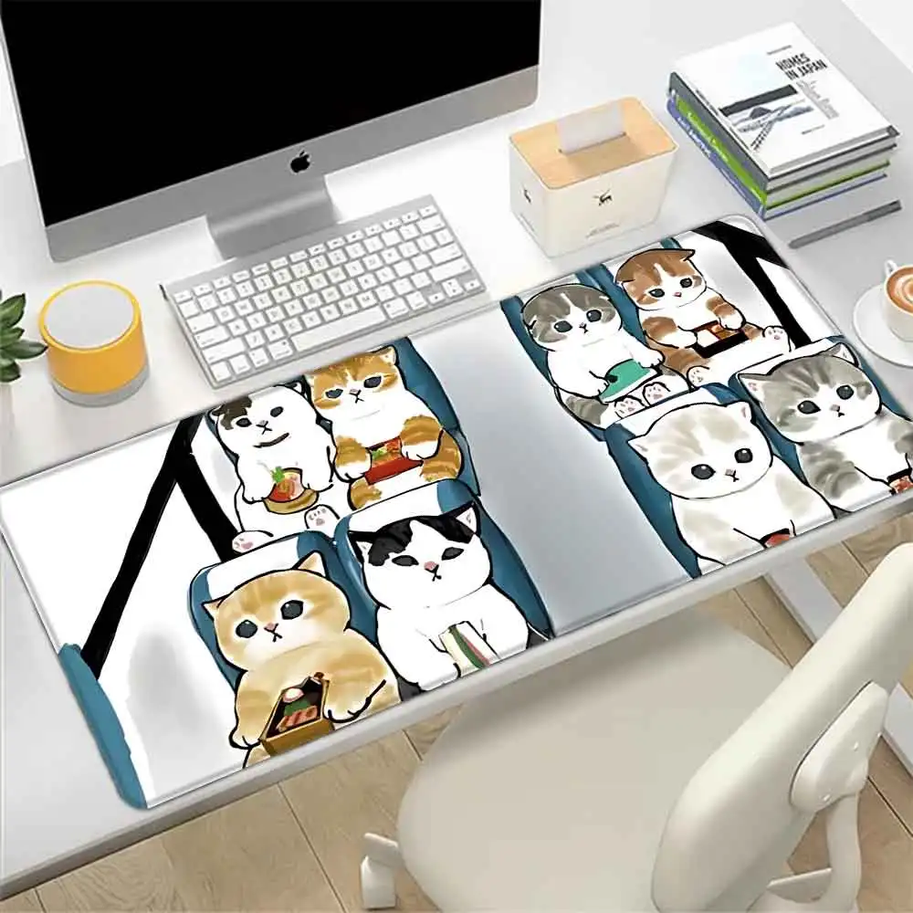 Cute Cats Mofusands Mousepad HD Printing Computer Gamers Locking Edge Non-slip Mouse Pad XXL90x40cm Keyboard PC Desk Pad