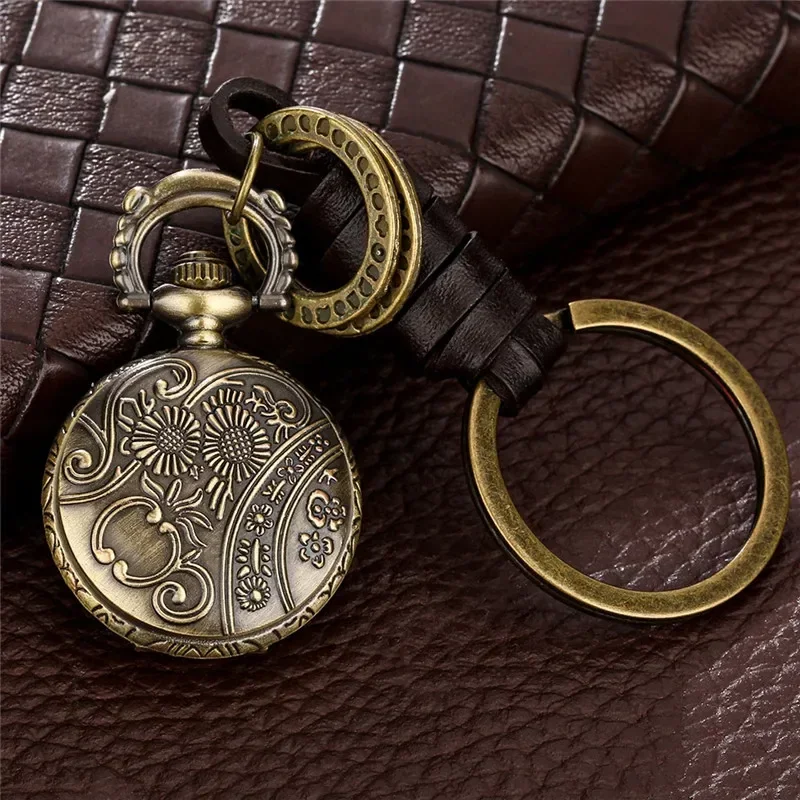 Steampunk Double Eagles Full Hunter Animal Clock Retro Small Size Quartz Pocket Watch for Men Women Pendant Key Ring Timepiece