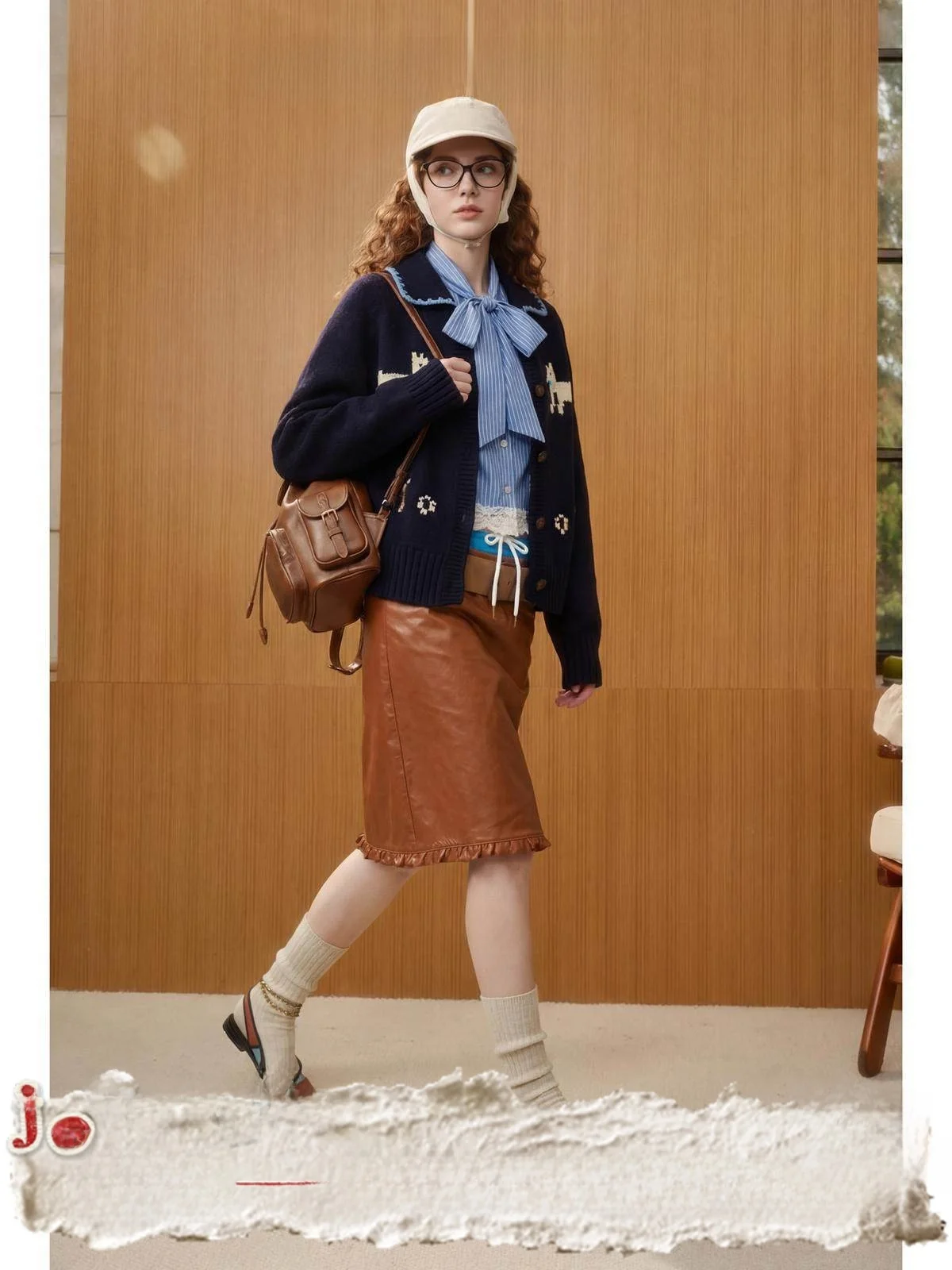 

Женский вязаный свитер Labr Blue с откидным воротником, зимний, 2025, с узором, свободный крой, длинный кардиган на одной пуговице