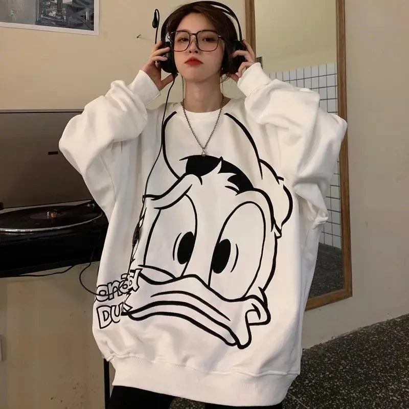 

Spring and Autumn Thin Donald Duck Sweater Female Student Korean Version Loose Trend Brand Versatile Lazy Wind Top Jacket