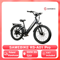 Samebike RS-A01 Pro 27.5Inch Electric Bicycle for Adults Mountain Bike 500W 36V 15Ah Lithium Battery City E-bike