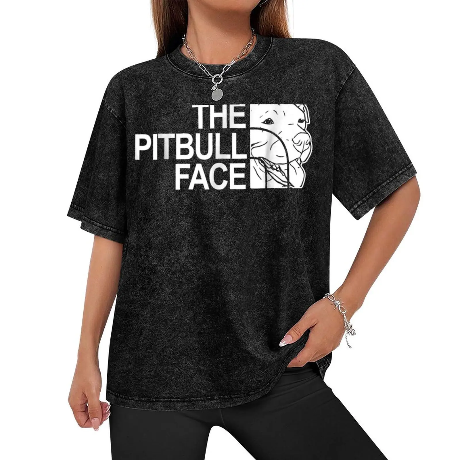 The Pitbull Face Funny Dog Pitbull S T-Shirt custom shirt graphic shirts mens clothes