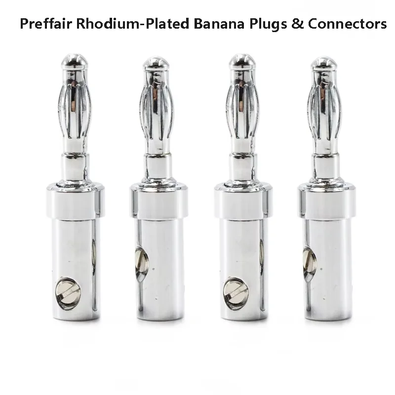 Preffair Rhodium-Plated Banana Plugs & Connectors - Audio Grade Speaker Cable Kit, Unbranded Hi-Fi/Home Theater Ready