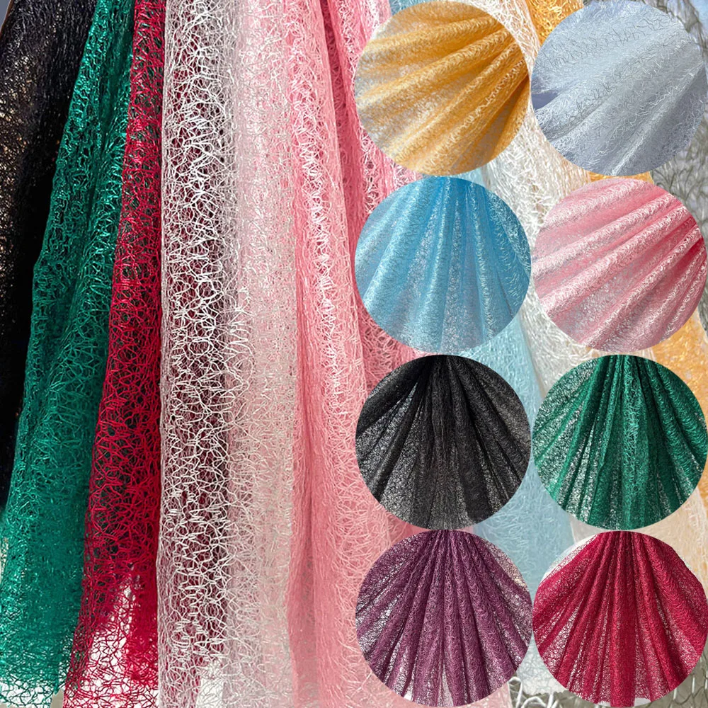 Stiff Hard Tulle Hollow Mesh Lace Fabric for DIY Sewing Dreses Birthday Background Table Runner Bouquets Centerpiece Decorative