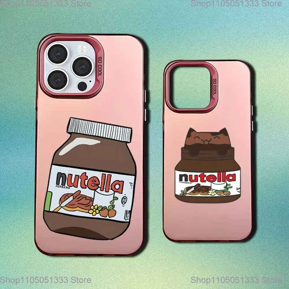 

N-Nutella Chocolate Phone Case For iPhone 16,15,14,13,12,11,Mini,Pro,E,SE4,XS,MAX Pink Candy Matte Cover