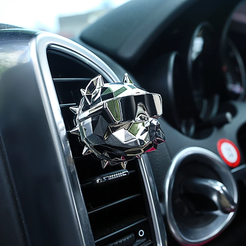 NO PERFUME Bulldog Air Freshener Car Perfume Car Decoration Auto Geur Clip Bulldog Fragrance Scent Parfum Voiture Car Diffuser