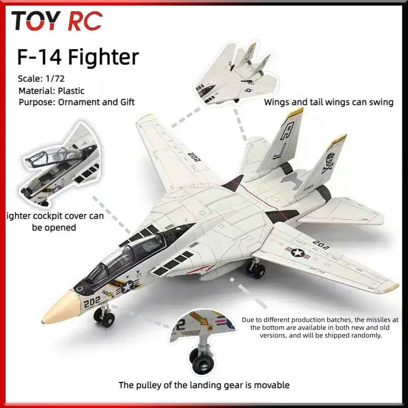 

Сборная пластиковая модель истребителя F-14 в масштабе 1:72 с подставкой для демонстрации, для домашнего декора и коллекции, креативные подарки.
