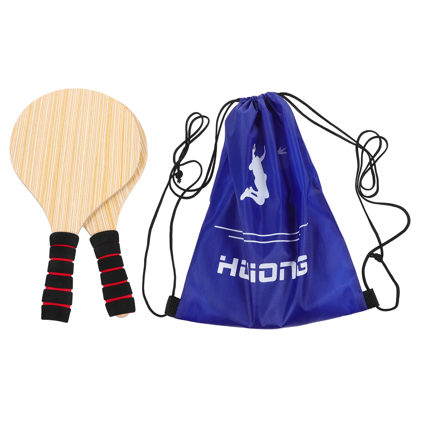 1 Set Volano Racchette Racchette da badminton in legno Palline da spiaggia Palette da gioco con pallone da spiaggia Palette da gioco Forniture per