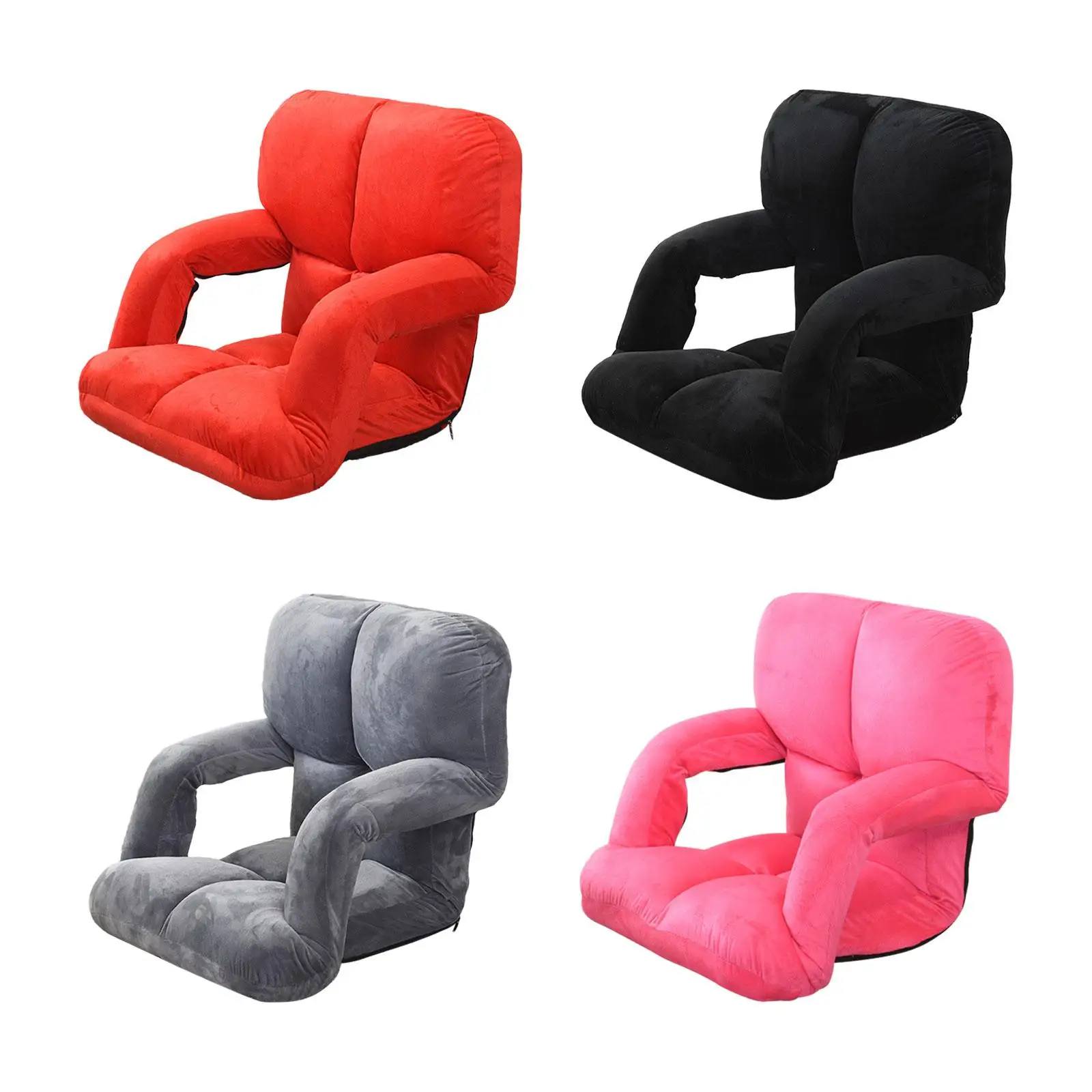 Folding Lazy Sofa Versatile Comfortable Zipper Foldable Single Seat Tatami Floor Chair for Outdoor Bedroom Balcony Indoor Office