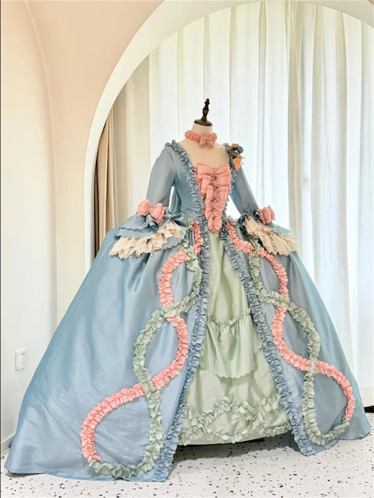 Robe a La Francaise 18th Century Rococo Marie Antoinette Dress Georgian Duchess French Royal Court Reenactment Ball Gown