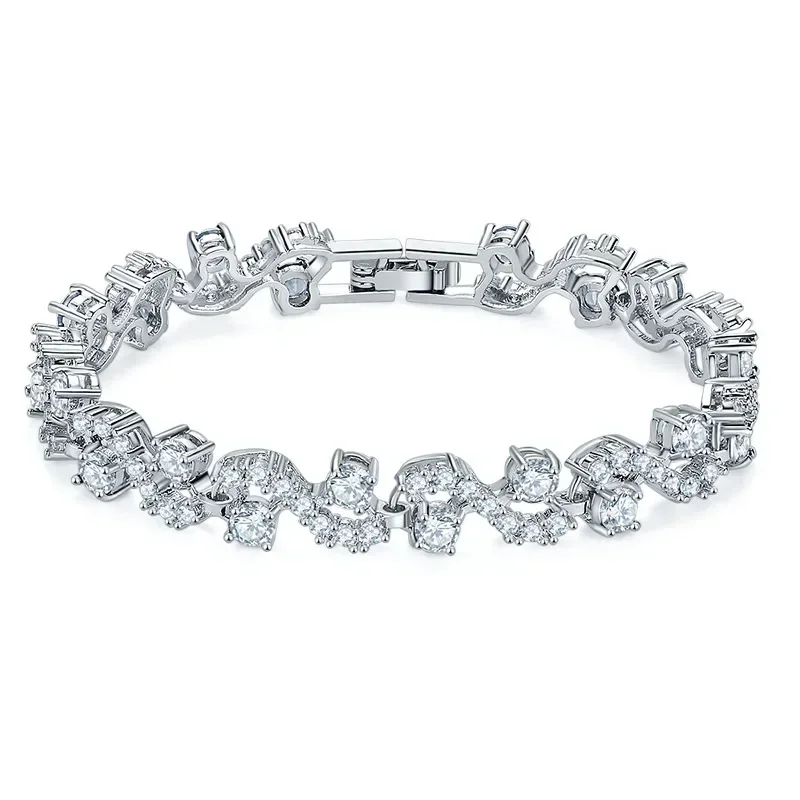 

High Quality 2 Color Mona Lisa Zircon Bracelet for Women Crystal from Austrian CZ Stones Special Store