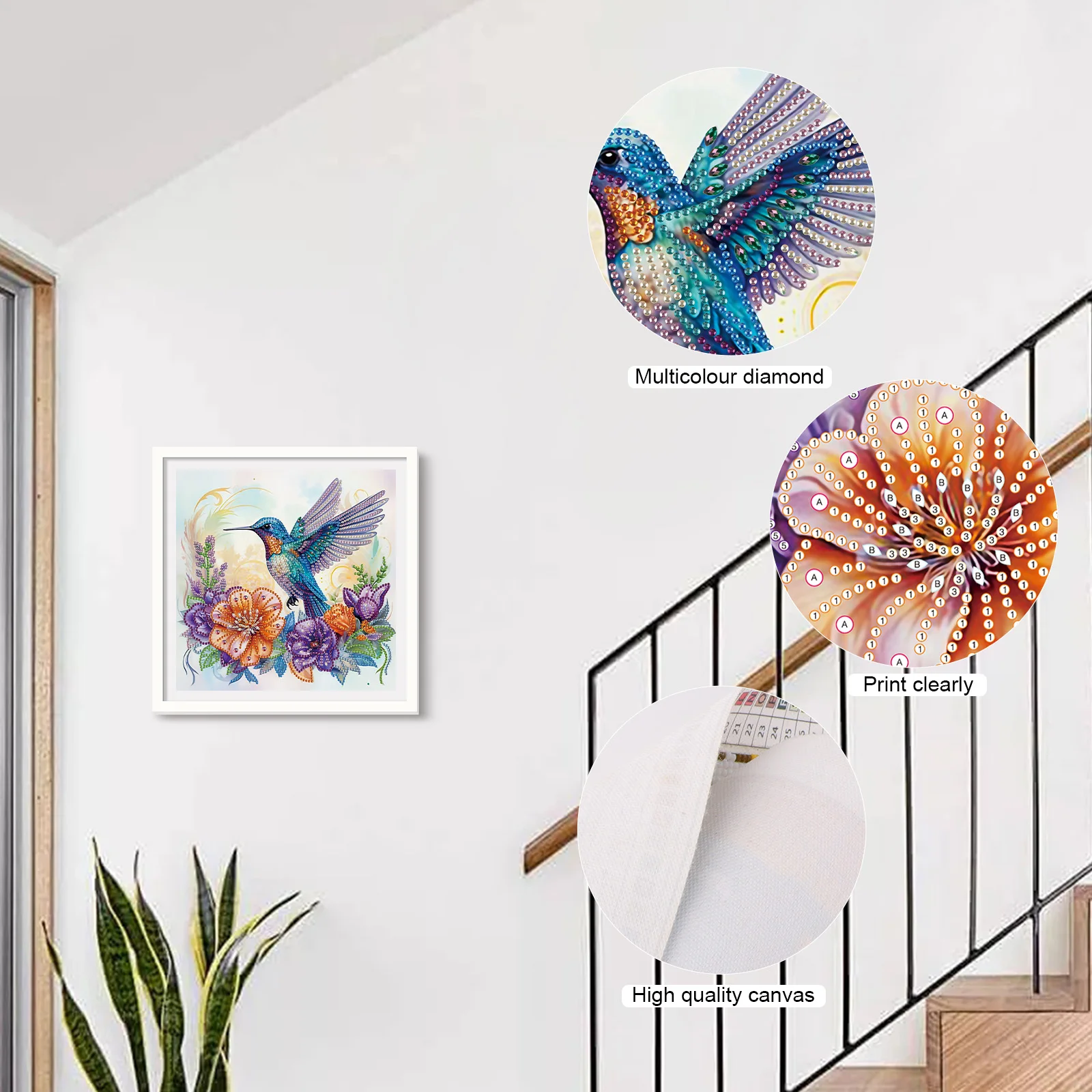 Diamond Painting Kits for Adult,hummingbird Special Shape Diamond Art for Beginner,Diamond Art Painting for Home Decoration Gift view 4