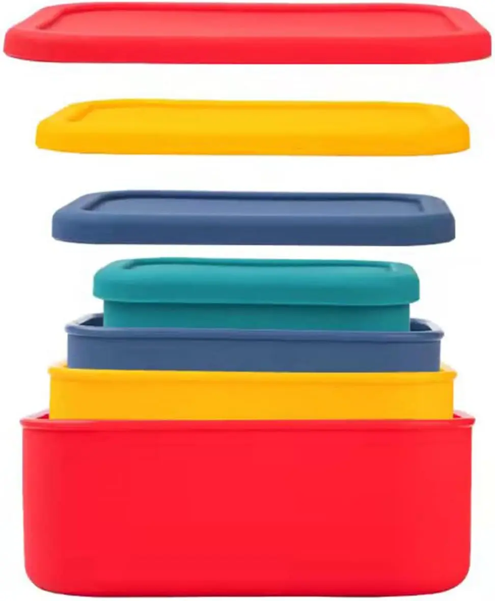 

Silicone Food Storage Containers Set - 4 Sizes & Colors - Meal Prep, Freezer to Oven - BPA Free, Stackable