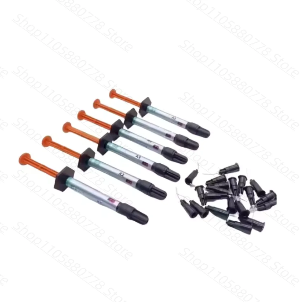 6pcs Fluid Resin Dental Composite A2 A3 Flowable Light Cure Nano Hybrid Teeth Repair Filling Material Restorative