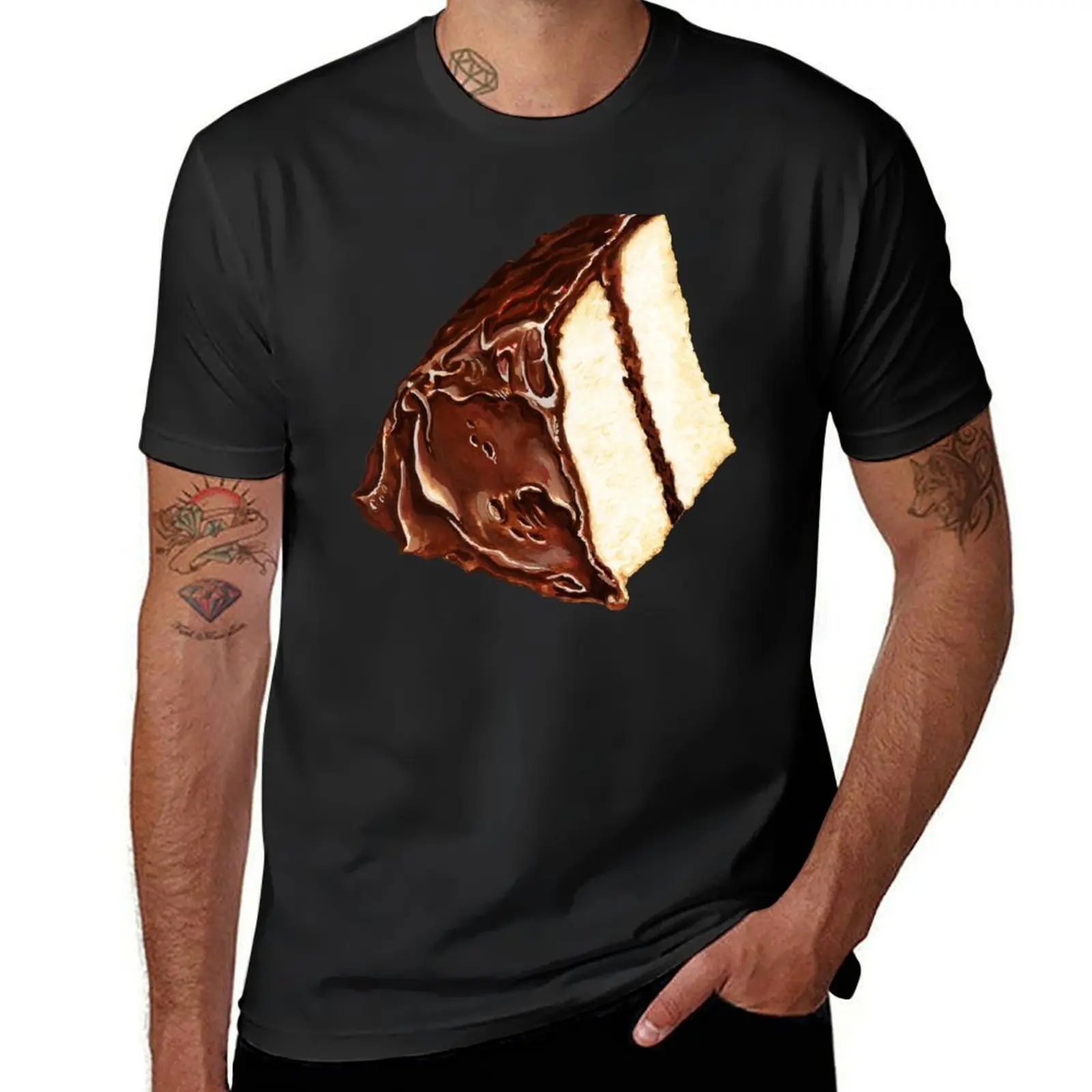 Cake Slice Pattern T-Shirt customs hippie clothes vintage clothes for a boy designer t shirt men