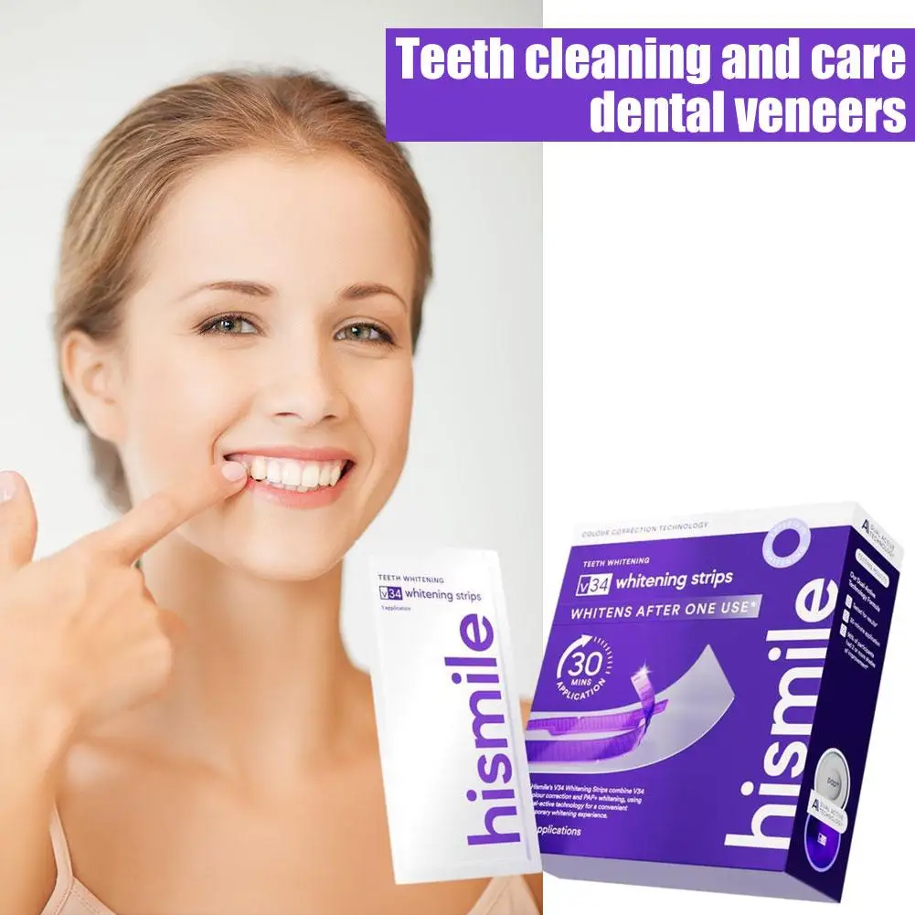 HiSmile Teeth Whitening Strips Brighten Tooth Remove Plaque Stain Cleaning Oral Hygiene Reduce Sensitivity Bleaching Dental Tool