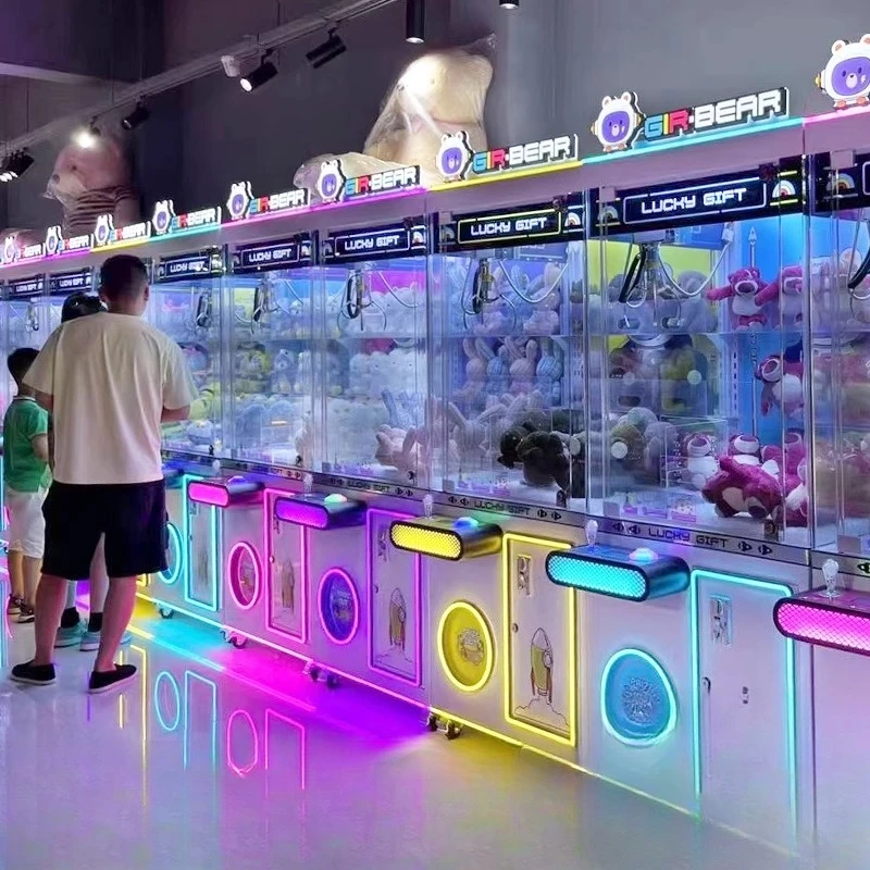 Macchina per afferrare bambole completamente trasparente, macchina per bambole da pesca e da appendere a gettoni