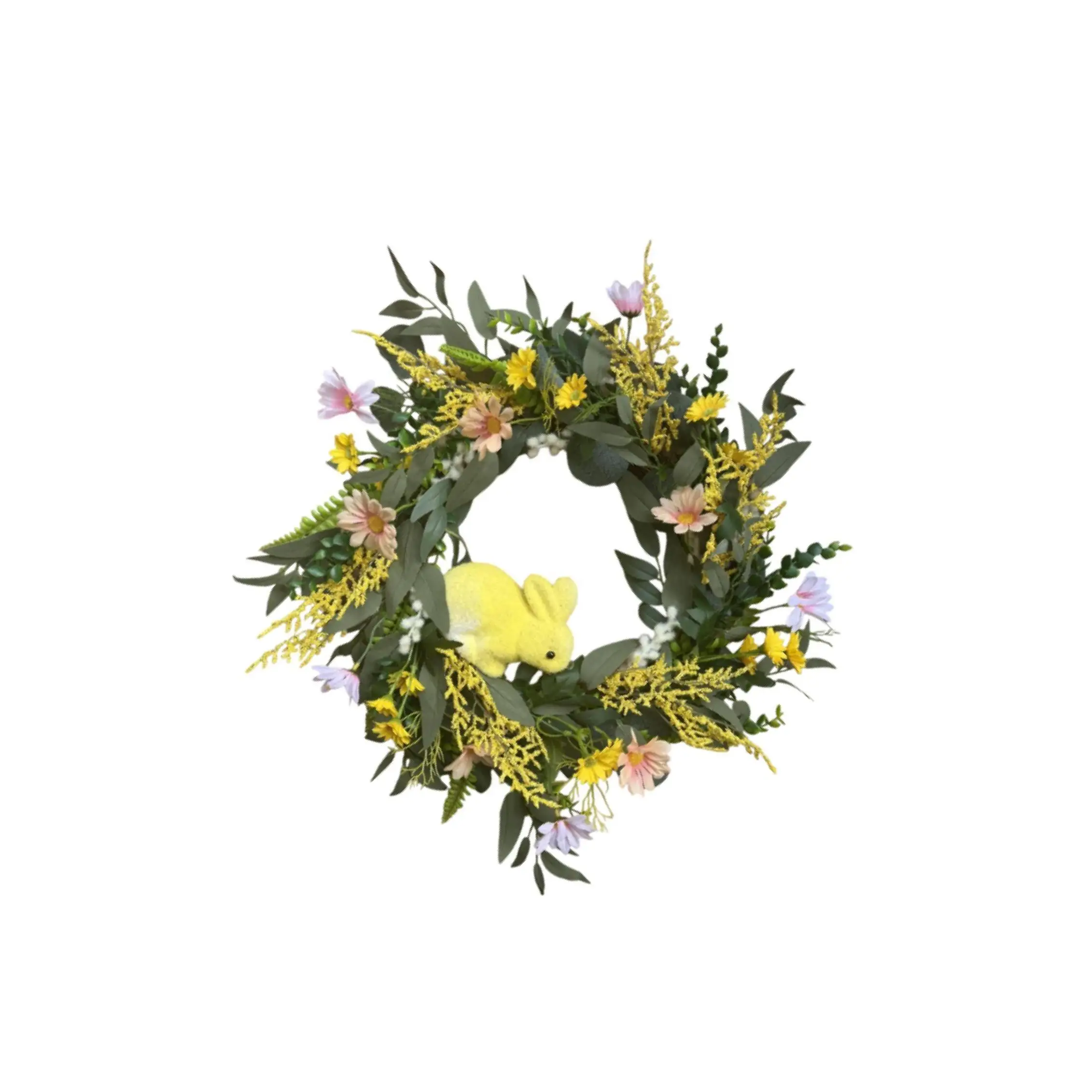 

Artificial Daisy Wreath Front Door 45cm Easter Bunny Wreath for Party Indoor