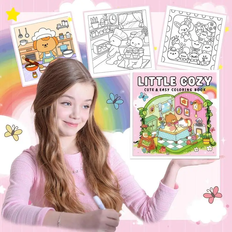 Coloring Book For Toddler Easy Cozy Coloring Workbook Portable Educational Preschool Learning Activity For School Kindergarten