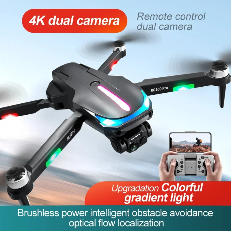 FYZS-Drone à moteur sans balais RG100Pro, photo aérienne HD 8K, caméra pour touristes, évitement d'obstacles à 3 côtés, quadricoptère 5km, jouet cadeau pour voyage