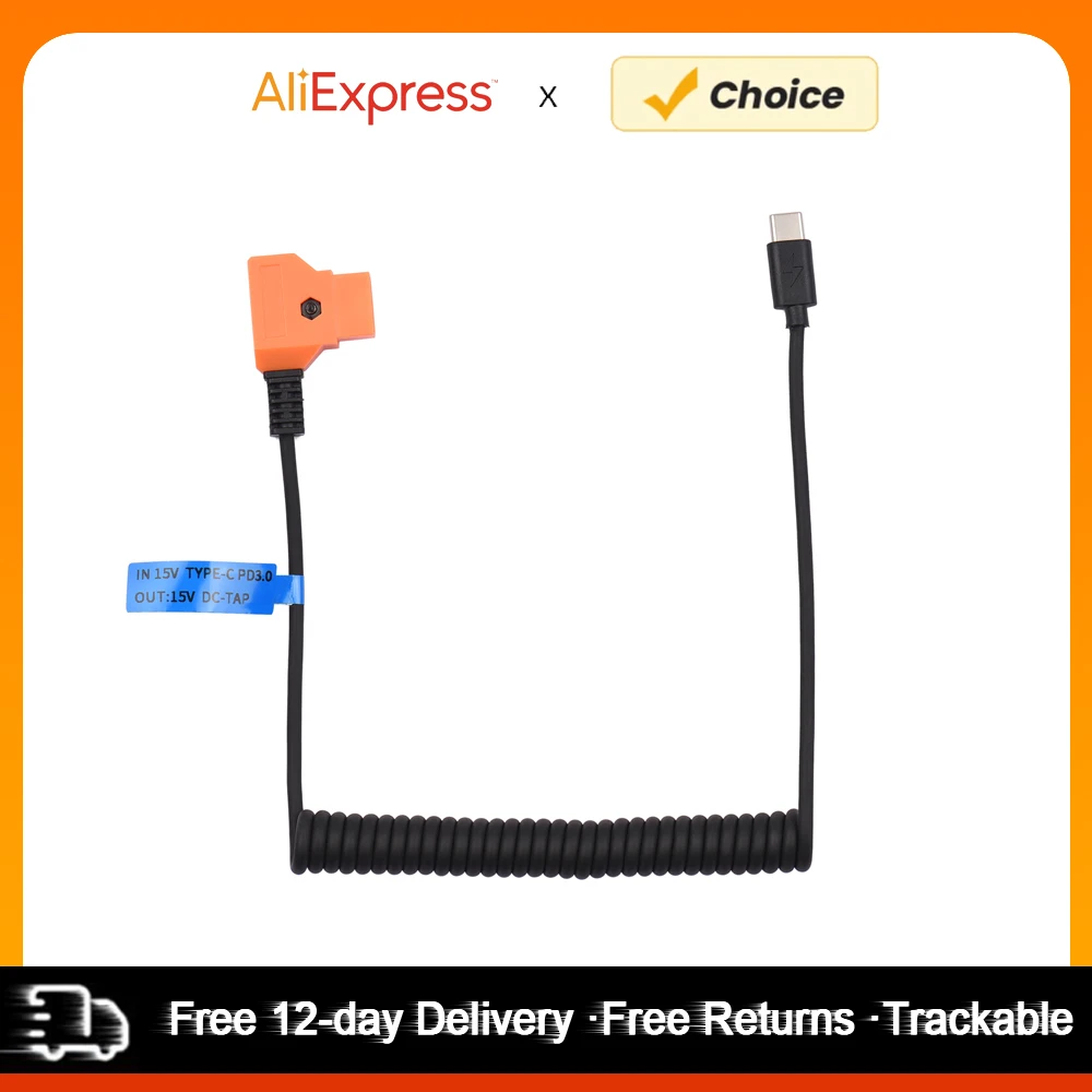 15V PD3.0 USB Type-C męski na 15V D-Tap męski kabel zasilający do akumulatora V-mount