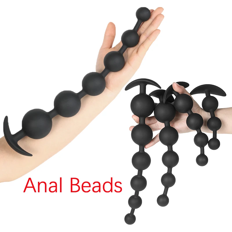 Silicone Anal Beads Anal Plug Pull Beads Anal Dilator Dildo Masturbator Butt Plug Prostatic Stimulation Sex Toys for Woman Man