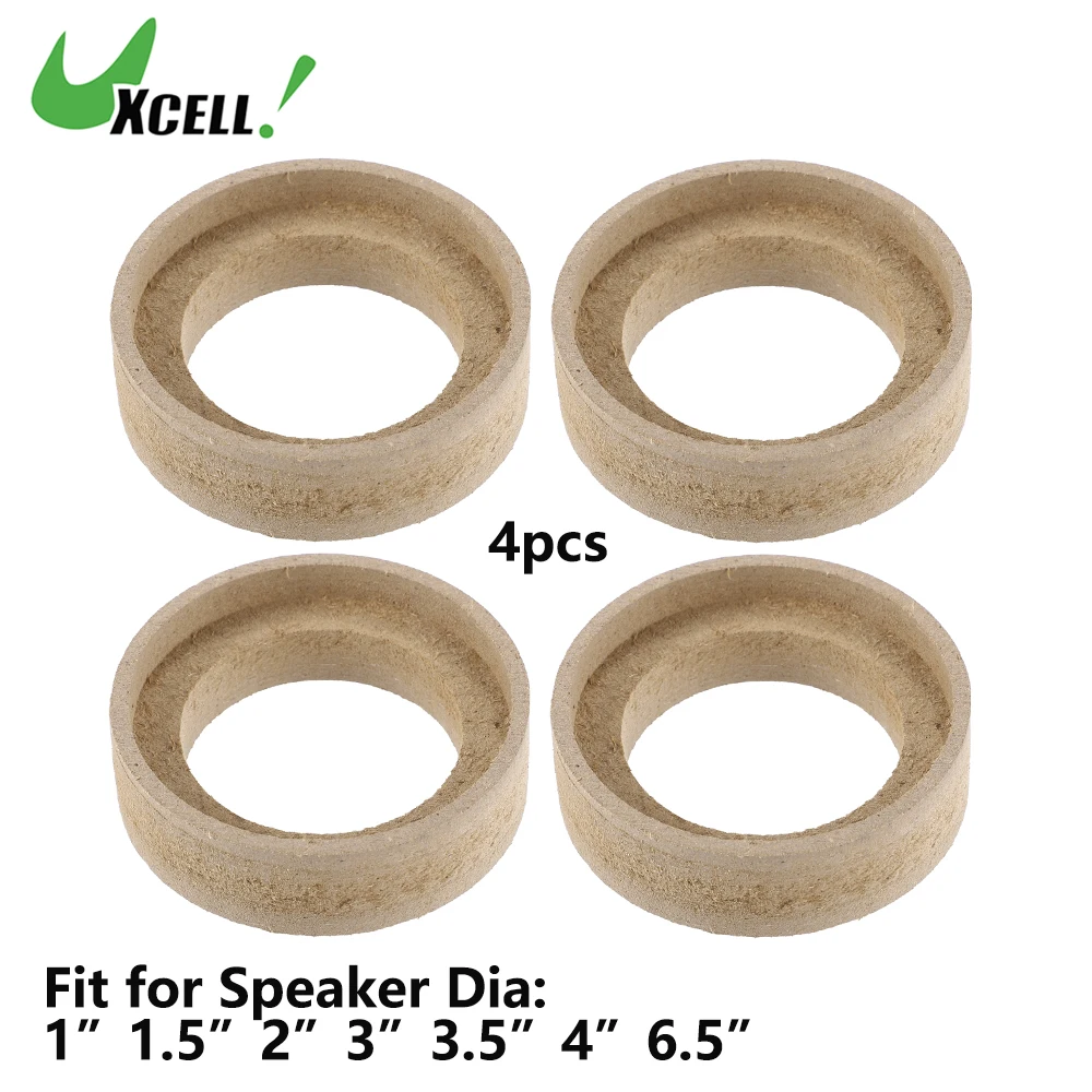 UXCELL 4 Pcs 1/1.5/2/3/3.5/4/6.5 Inch Universal Speaker Subwoofer Mounting Spacer Rings Solid Wood Beige