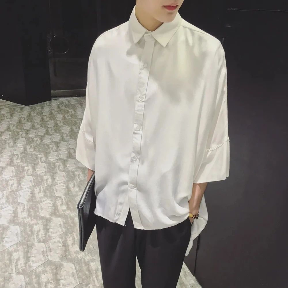 Mens Y2k Dark Swallowtail Shirt Performance Costume Streetwear Fashion Nightclub Youth Trend Niche Tops Men'S Clothing 2026 New