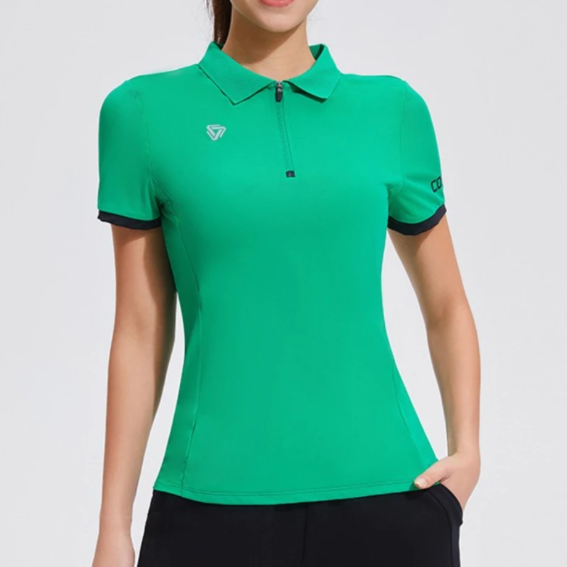 

Summer New Sports Tops Women quick-drying Breathable Fitness T-shirt Tennis Golf Short-sleeved Polo Shirt badminton shirts