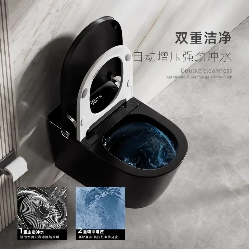 

Y Intelligent wall mounted toilet, concealed wall exhaust, odor prevention, fully automatic suspension, black, household use
