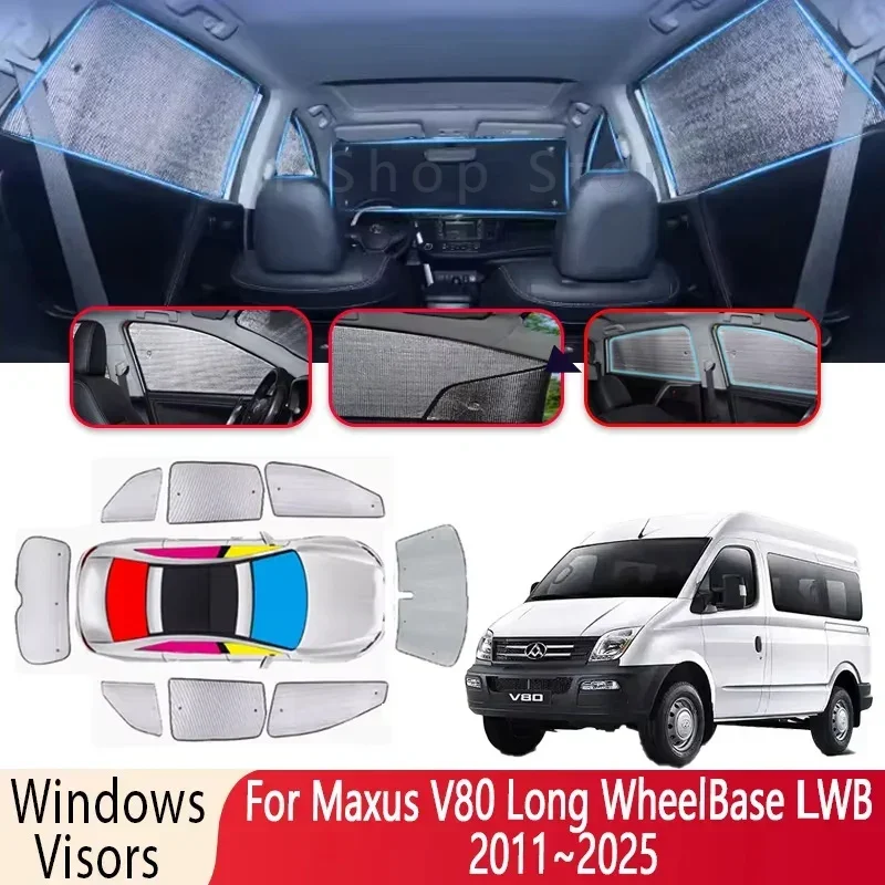 Sun Shade For Maxus V80 Long WheelBase LWB 2011~2025 Auto Heat Insulation Sun Protection Sunshade Windshield Visor Accessories