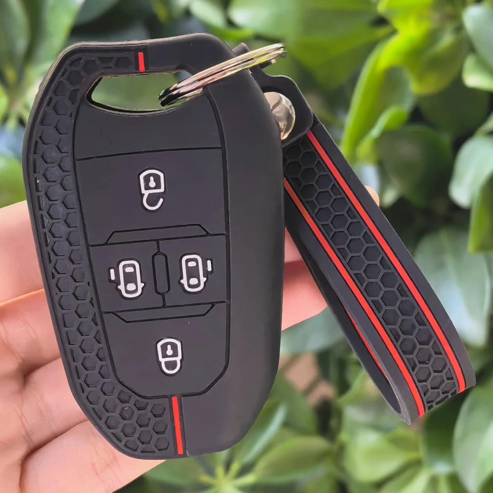Silicone Car Key Cover For Peugeot Traveller Expert For Citroen Jumpy Dispatch SpaceTourer 2016-2019 Case For Keys Cover Cap Fob