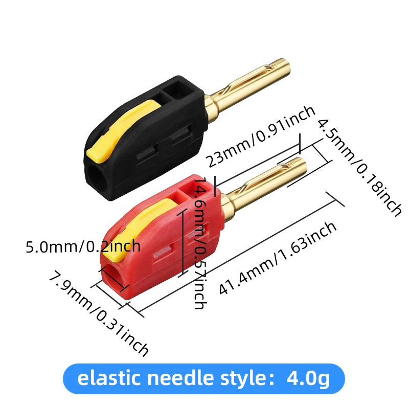 4/8/12PCS 4mm Banana Plug Spring Needle 32A Solderless Quick Connect 90 Degree Connector Audio Copper Speaker Amplifier view 3