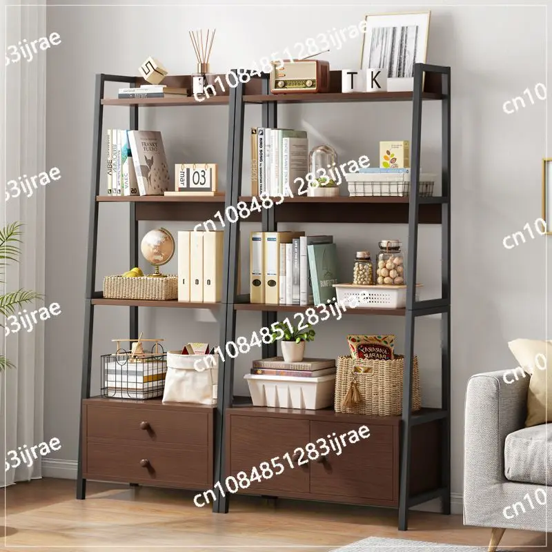 Bookcase storage rack Floor standing bedroom trapezoidal shelf Storage rack Bookcase