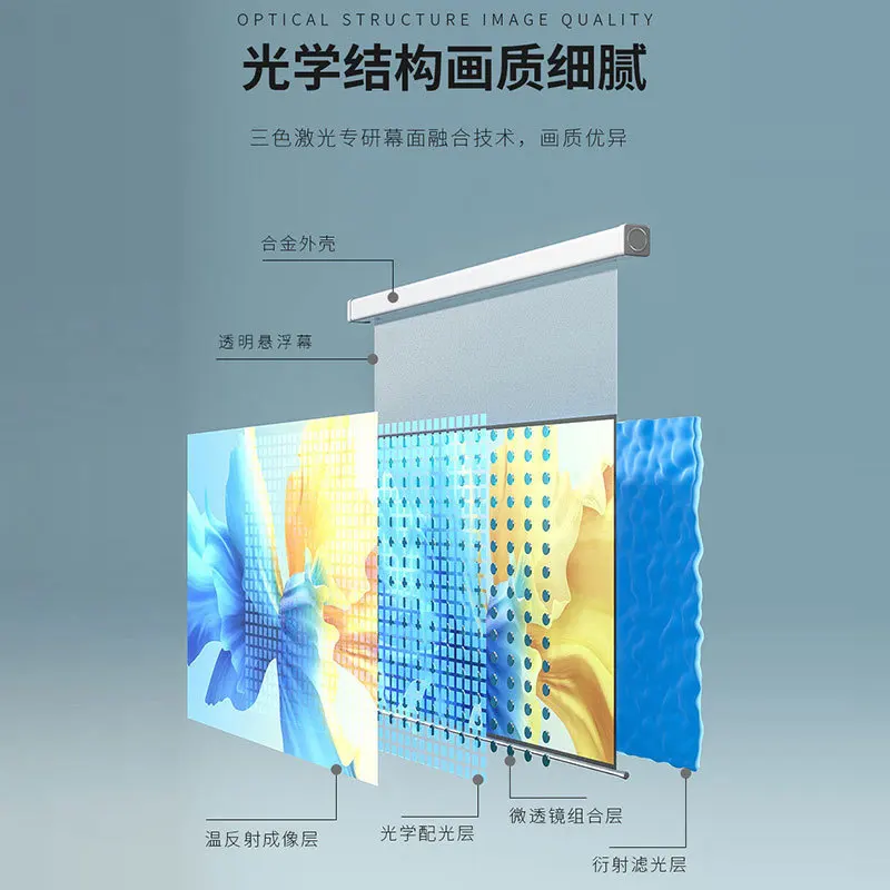 Electric suspension cable anti-light curtain household small white shell photon intelligent wall-mounted projection