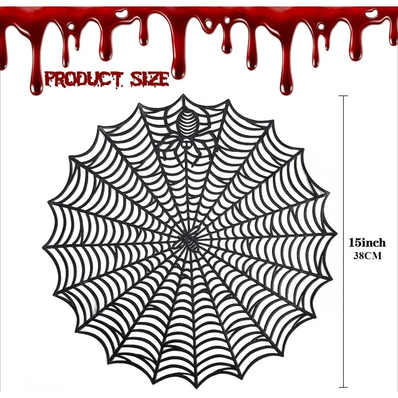Halloween Spider Web Placemats Heat Insulation Table Mats Hollow Out Spiderweb Coasters Placemat Dining Table Party Decoration