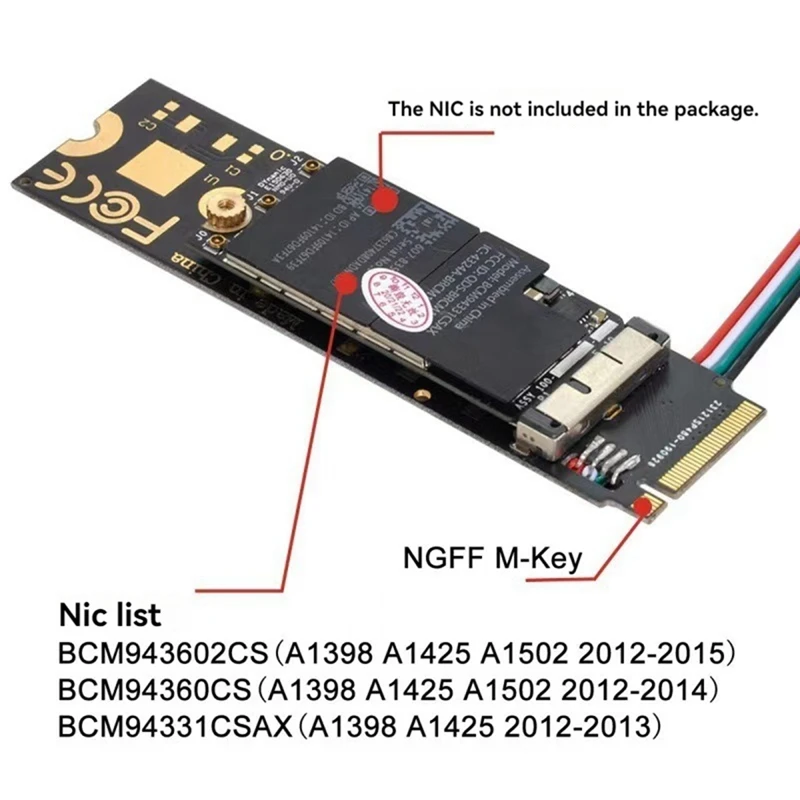 M-Key Cartão Adaptador Sem Fio, Desktop Drive-Free, BCM943602CS para Pcie M.2 NGff, Módulo Bluetooth Apple