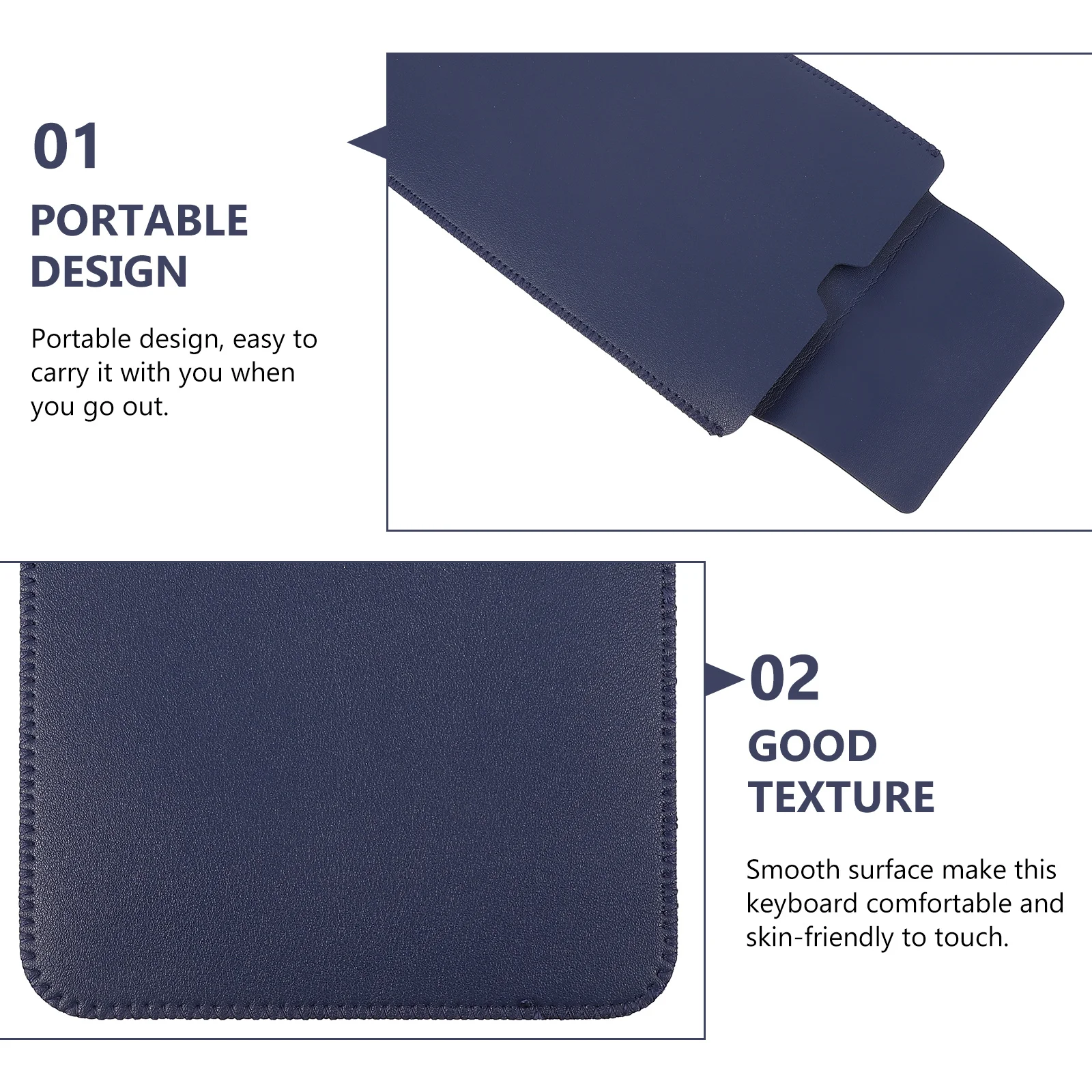 

PU Wireless Keyboard Cover Protective Sleeve Durable Portable Keyboard Case Storage Bag for Travel Office Home Use